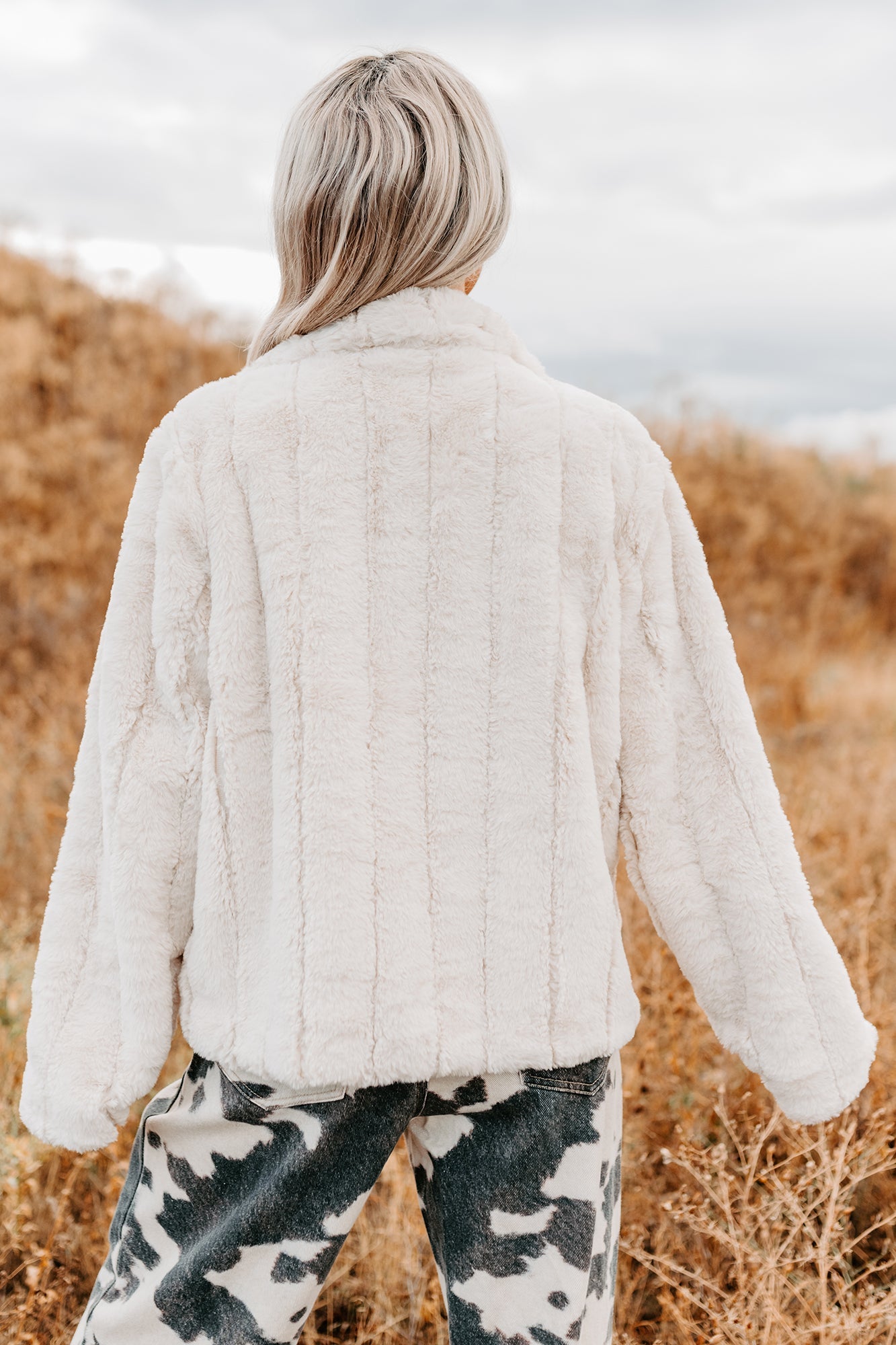 Snuggle Bug Faux Fur Jacket (Ivory)