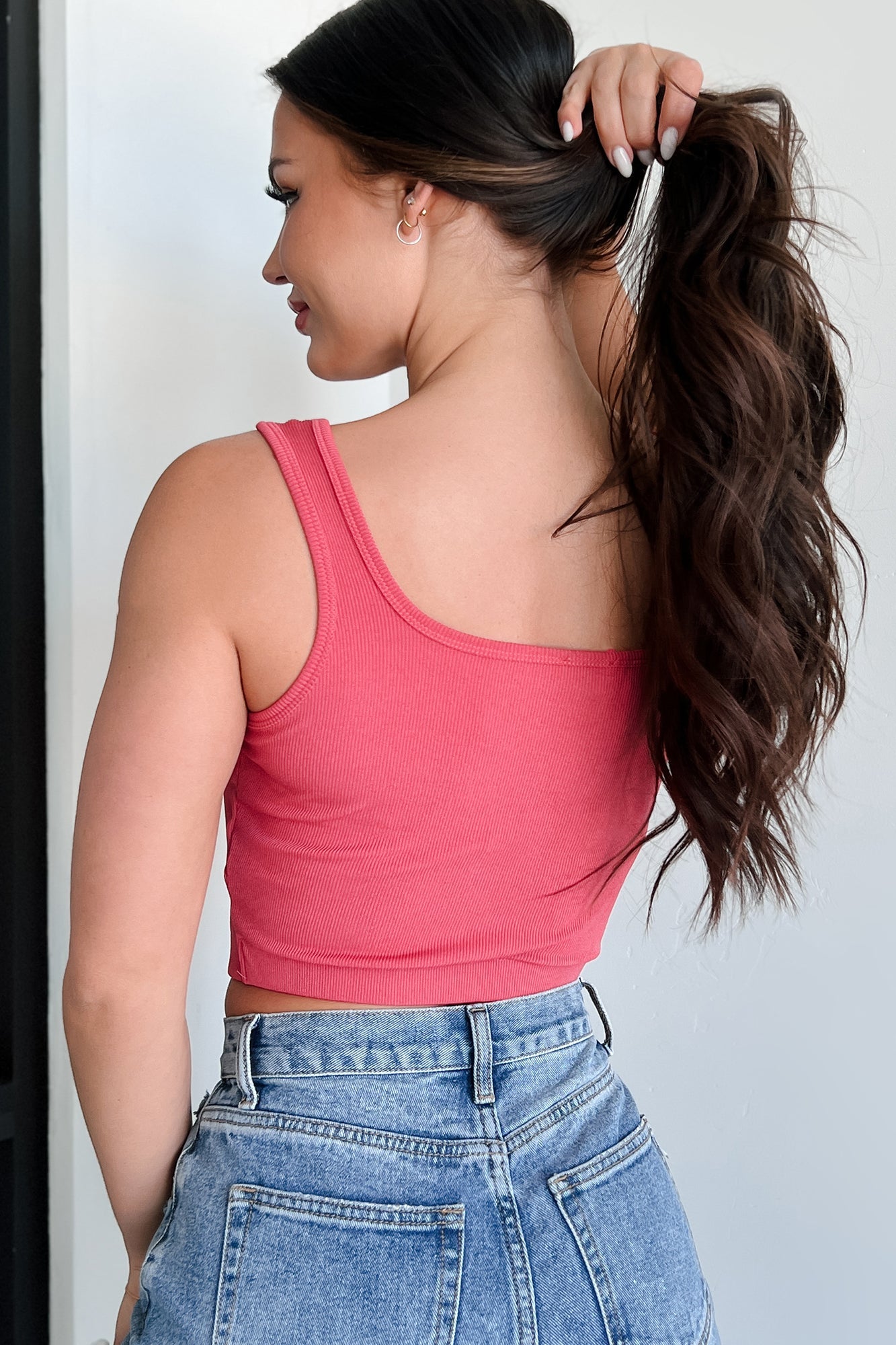 Simply Stated Ribbed Brami Crop Top (Berry)